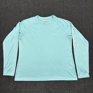 Columbia Omni-Shade UPF 50 Rapid Creek Long Sleeve Shirt Mens Blue Size XL